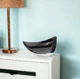 14" Black and Silver Aluminum Triangular Bowl - Homeroots