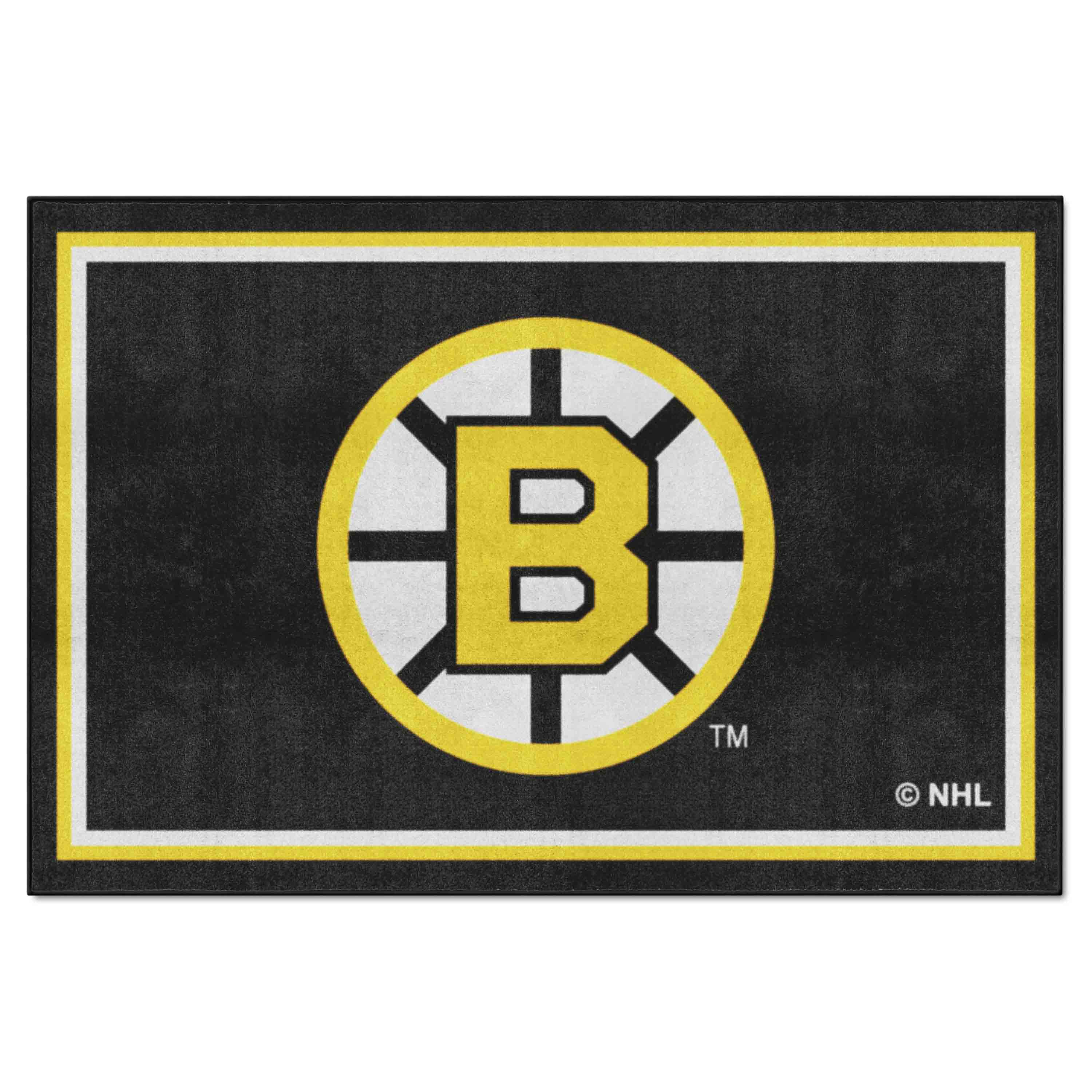 Retro NHL Boston Bruins 5ft. x 8 ft. Plush Area Rug - Boston Bruins