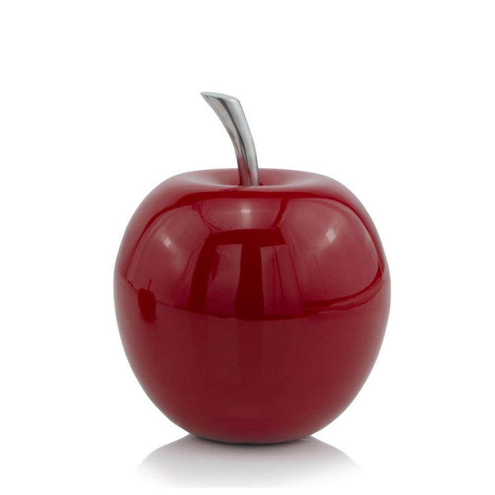 11" Red and Silver Aluminum Decorative Apple - Homeroots - Flyclothing LLC