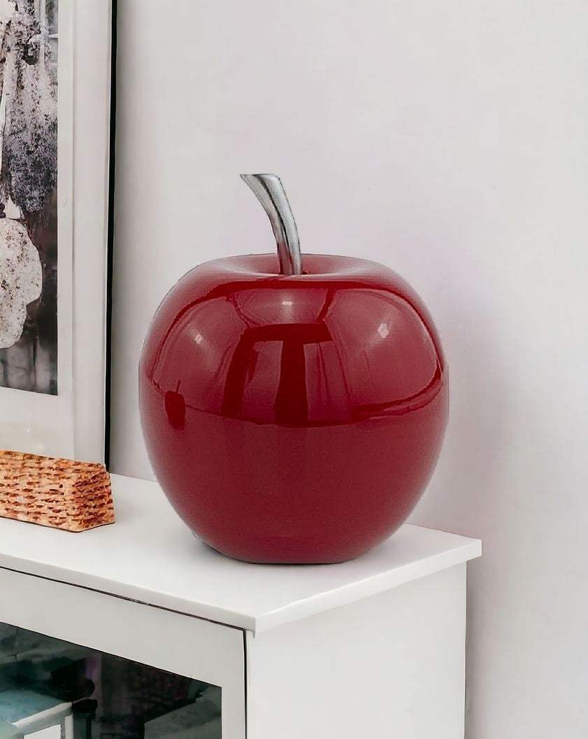 11" Red and Silver Aluminum Decorative Apple - Homeroots - Flyclothing LLC