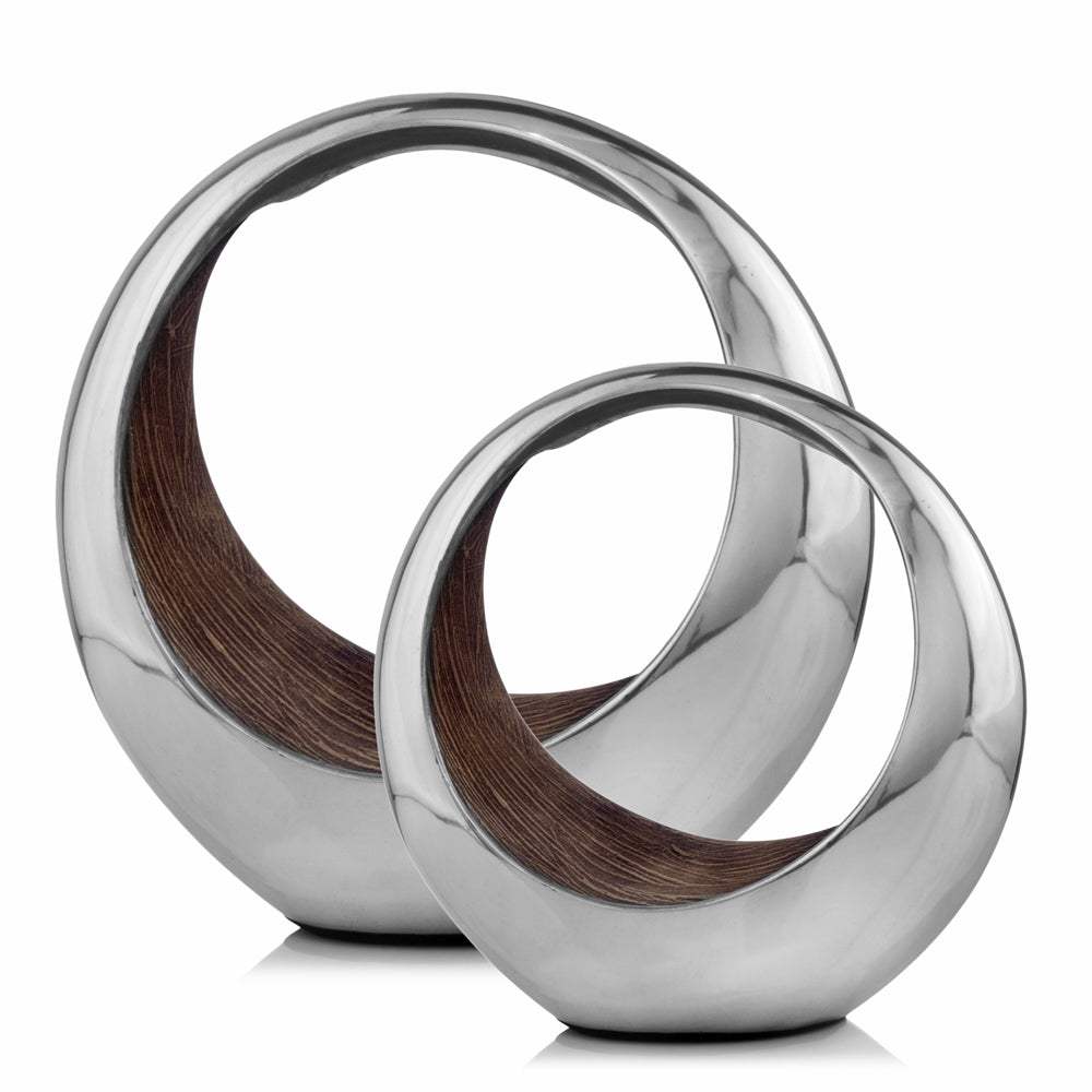 16" Silver and Brown Buffed Aluminum Decorative Bowl - Homeroots - Flyclothing LLC
