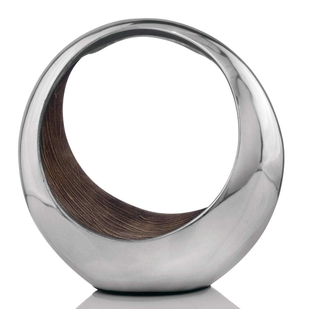 11" Brown and Silver Aluminum Circular Decorative Bowl - Homeroots - Flyclothing LLC