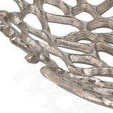 15" Silver Aluminum Coral Decorative Bowl - Homeroots