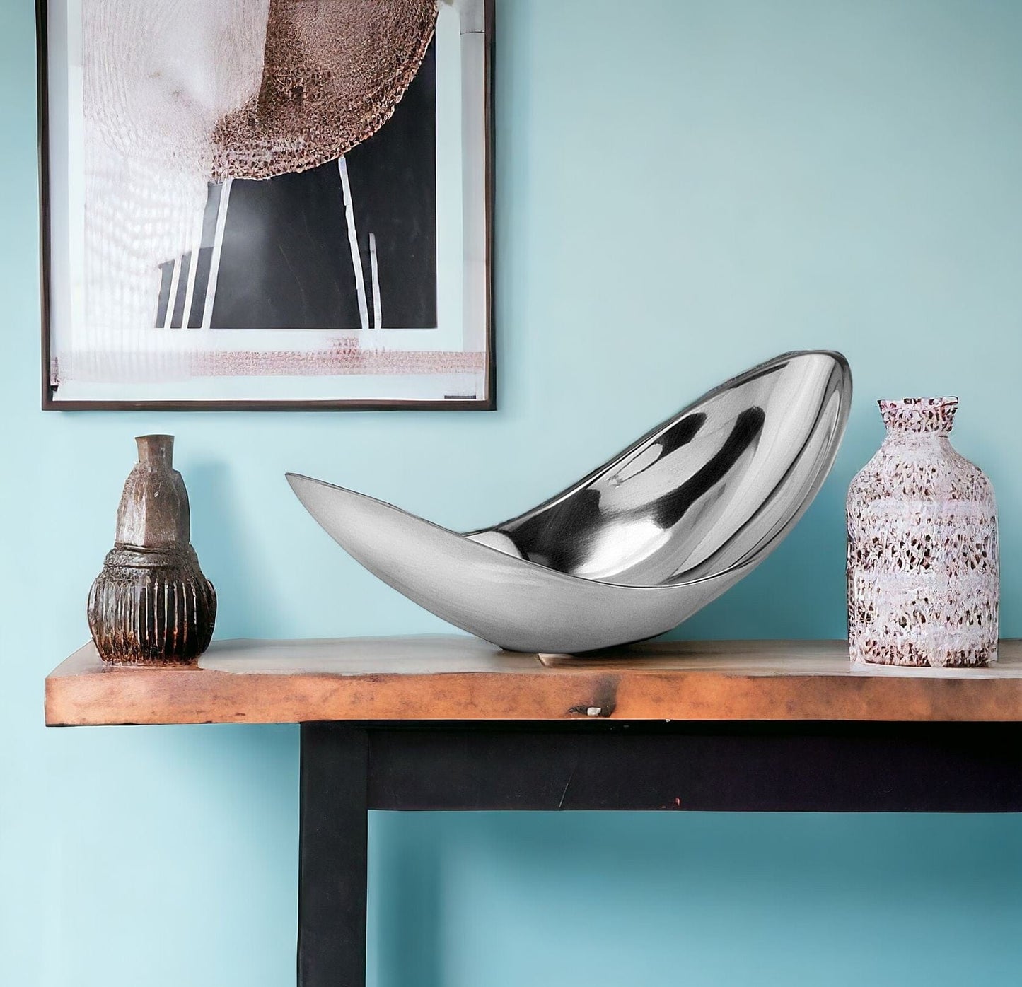 13" Aluminum Modern Twisted Centerpiece Bowl - Homeroots - Flyclothing LLC