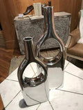 Set of Two Silver Aluminum Modern Hole Table Vases - Homeroots - Flyclothing LLC