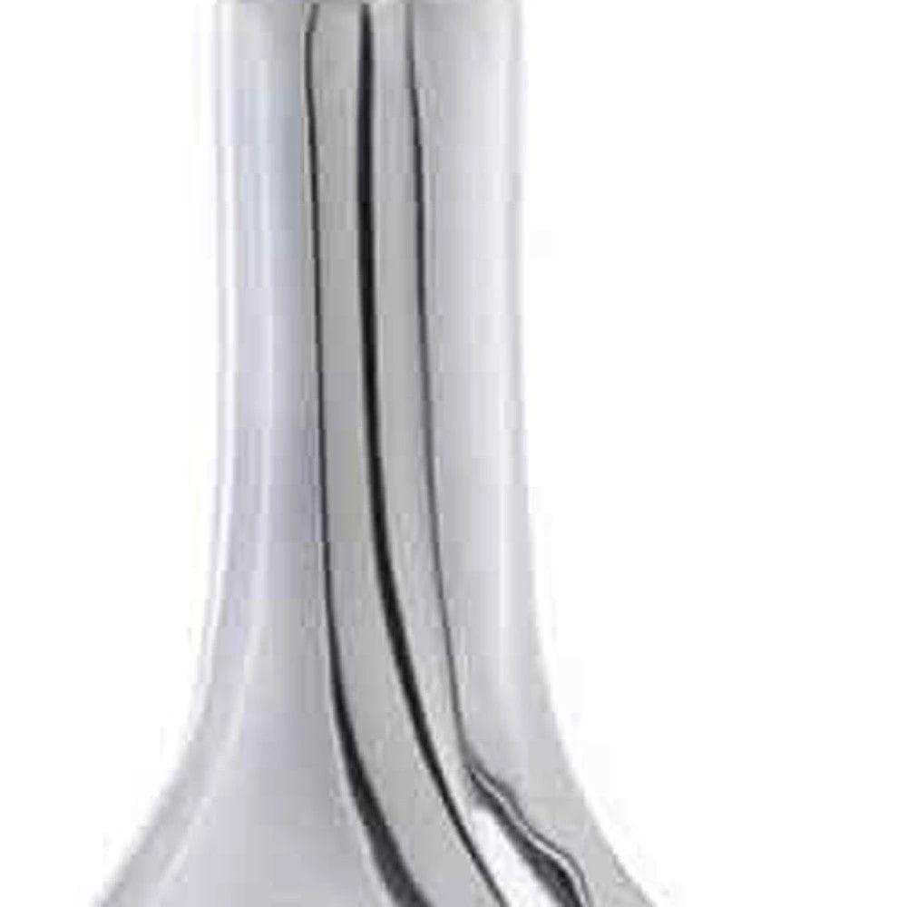 Set of Two Silver Aluminum Modern Hole Table Vases - Homeroots - Flyclothing LLC