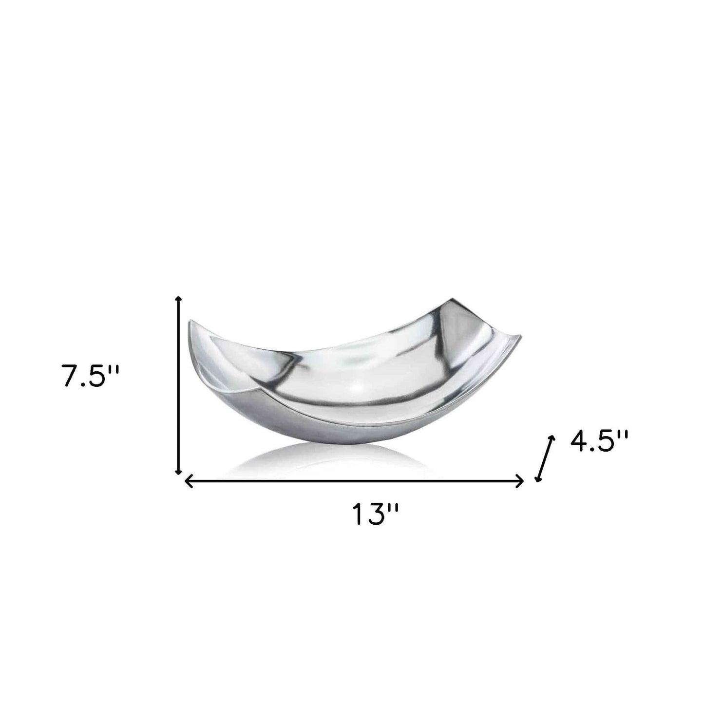 5" Silver Buffed Aluminum Decorative Bowl - Homeroots - Flyclothing LLC