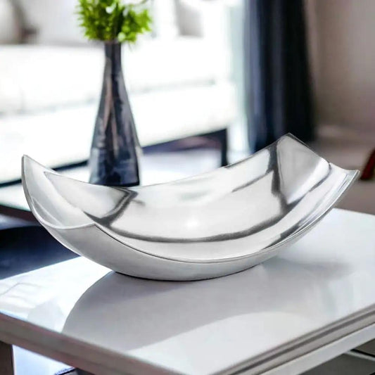 5" Silver Buffed Aluminum Decorative Bowl - Homeroots
