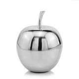 11" Silver Buffed Aluminum Decorative Apple Tabletop Sculpture - Homeroots