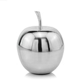 11" Silver Buffed Aluminum Decorative Apple Tabletop Sculpture - Homeroots