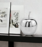 11" Silver Buffed Aluminum Decorative Apple Tabletop Sculpture - Homeroots
