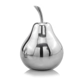 11" Silver Buffed Aluminum Decorative Pear Tabletop Sculpture - Homeroots