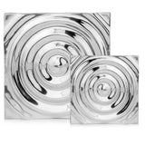 12" X 12" Silver Metallic Buffed Aluminum Abstract Ripple Wall Decor - Homeroots