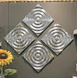 12" X 12" Silver Metallic Buffed Aluminum Abstract Ripple Wall Decor - Homeroots
