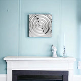 12" X 12" Silver Metallic Buffed Aluminum Abstract Ripple Wall Decor - Homeroots