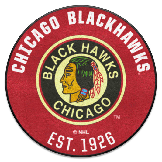 NHLRETRO Chicago Blackhawks Roundel Rug - 27in. Diameter - Chicago Blackhawks