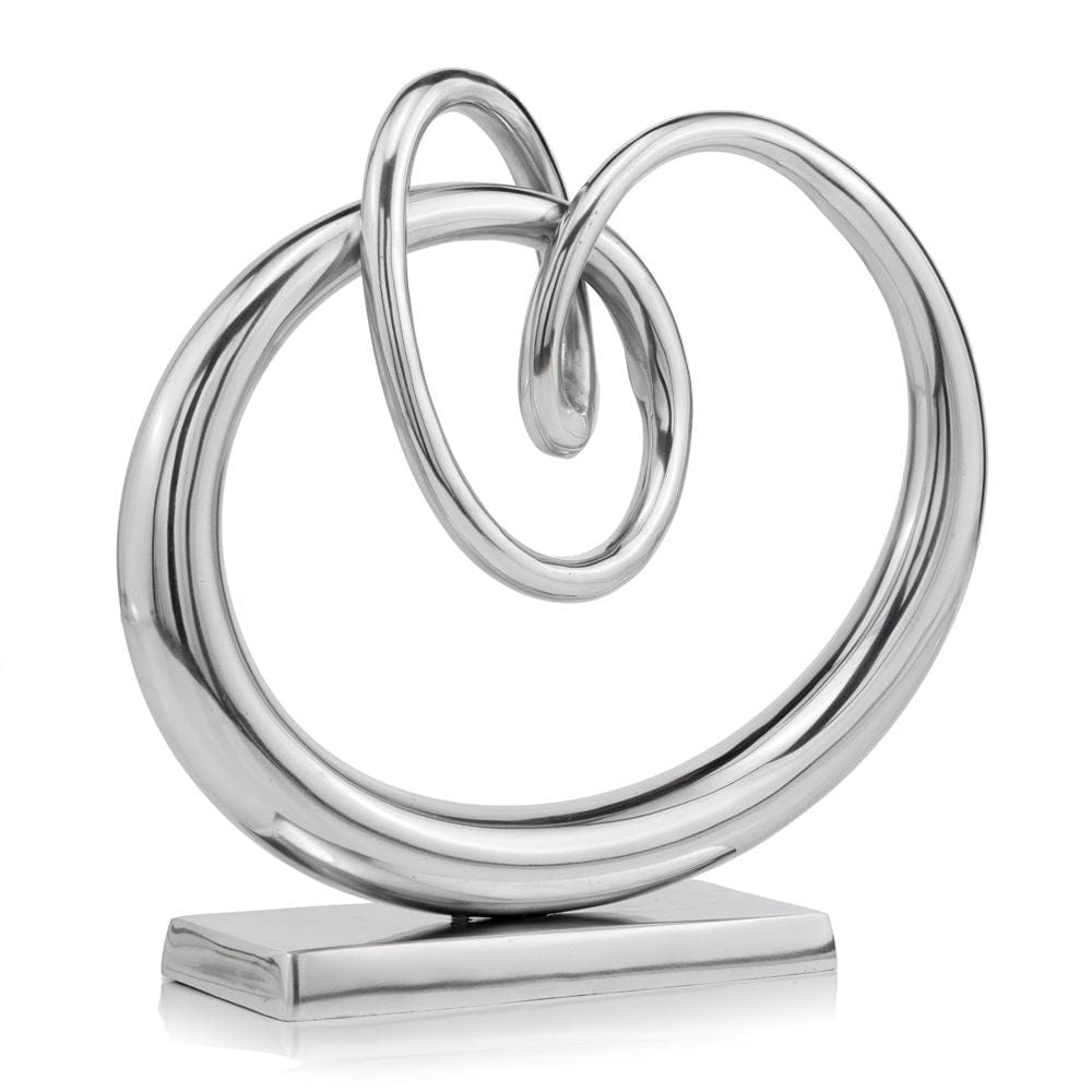 17" Silver Buffed Aluminum Tabletop Sculpture - Homeroots - Flyclothing LLC