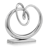 17" Silver Buffed Aluminum Tabletop Sculpture - Homeroots
