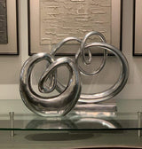 17" Silver Buffed Aluminum Tabletop Sculpture - Homeroots - Flyclothing LLC