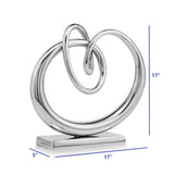 17" Silver Buffed Aluminum Tabletop Sculpture - Homeroots - Flyclothing LLC