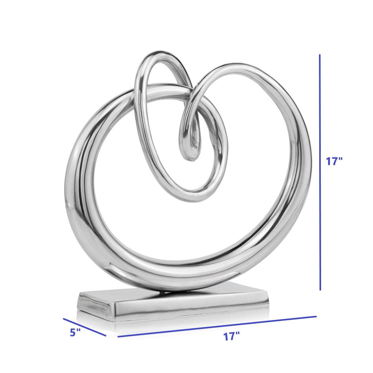 17" Silver Buffed Aluminum Tabletop Sculpture - Homeroots - Flyclothing LLC