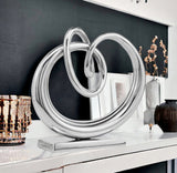 17" Silver Buffed Aluminum Tabletop Sculpture - Homeroots