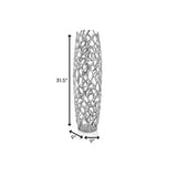 32" Aluminum Silver Twigs Cylinder Floor Vase - Homeroots