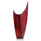 18" Red Aluminum Contemporary Pointed Table Vase - Homeroots