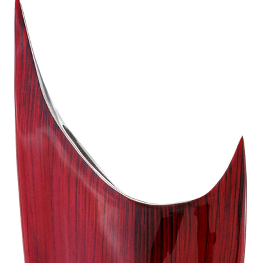 18" Red Aluminum Contemporary Pointed Table Vase - Homeroots