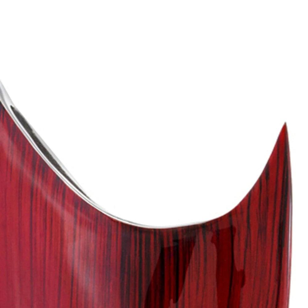 18" Red Aluminum Contemporary Pointed Table Vase - Homeroots