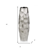 14" Aluminum Silver Cylinder Table Vase - Homeroots - Flyclothing LLC
