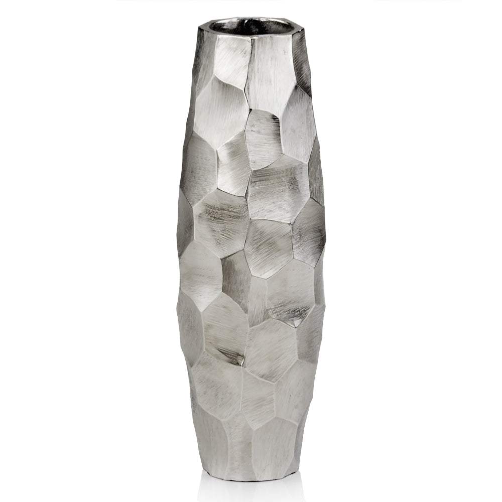 14" Aluminum Silver Cylinder Table Vase - Homeroots - Flyclothing LLC