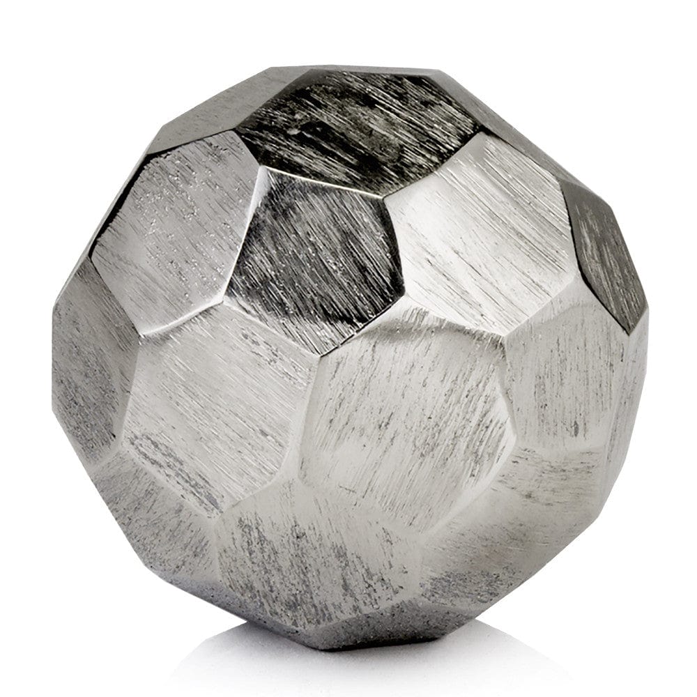4" Silver Rough Hewn Faceted Sphere - Homeroots - Flyclothing LLC