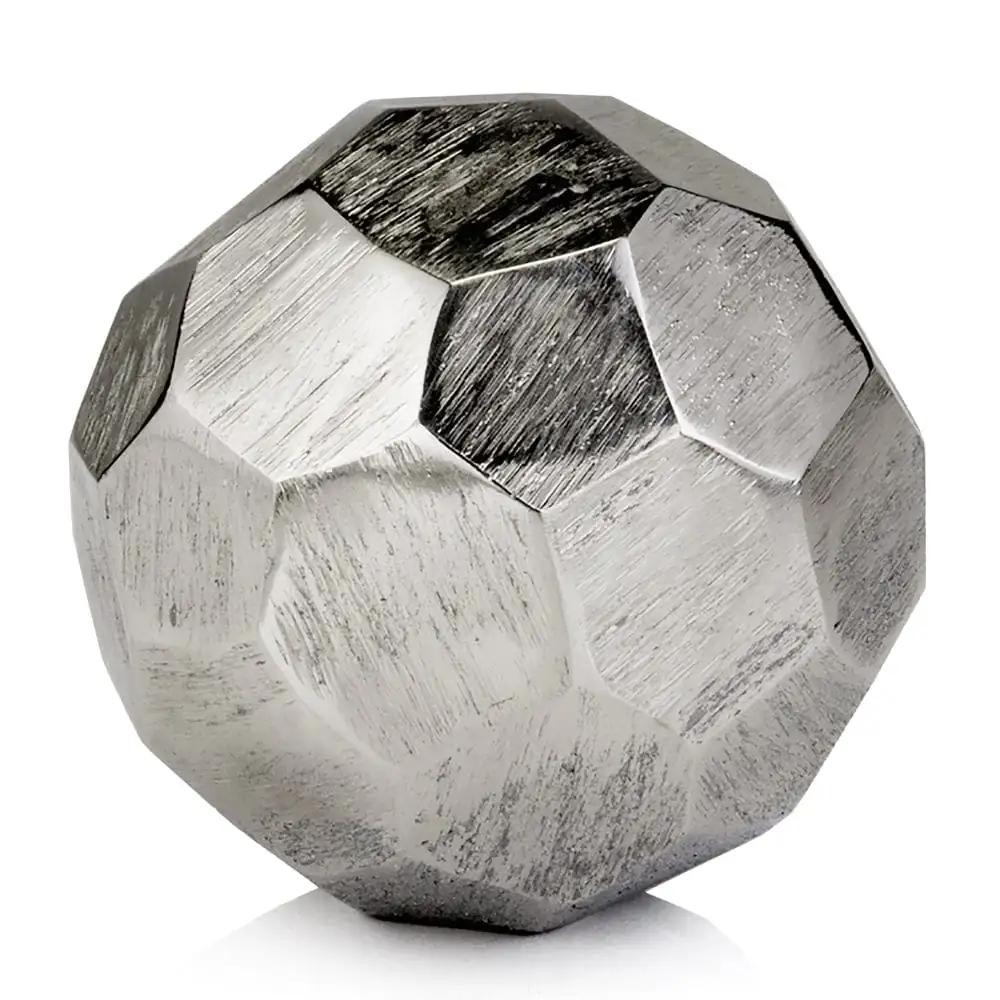 4" Silver Rough Hewn Faceted Sphere - Homeroots - Flyclothing LLC
