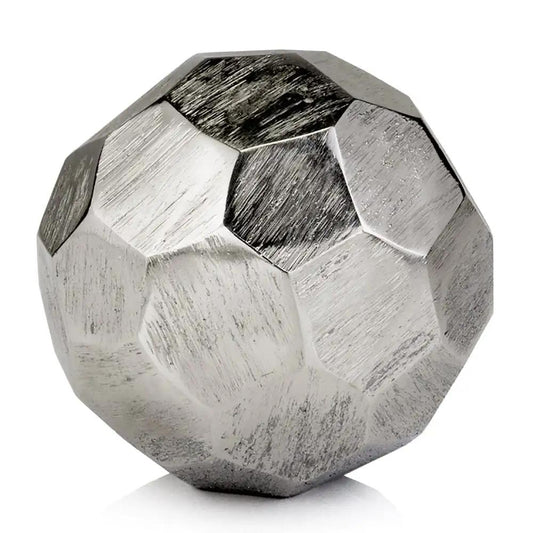 4" Silver Rough Hewn Faceted Sphere - Homeroots