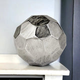 4" Silver Rough Hewn Faceted Sphere - Homeroots