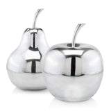 13" Silver Buffed Aluminum Decorative Apple Tabletop Sculpture - Homeroots
