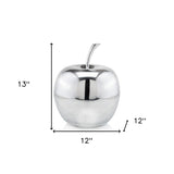 13" Silver Buffed Aluminum Decorative Apple Tabletop Sculpture - Homeroots - Flyclothing LLC