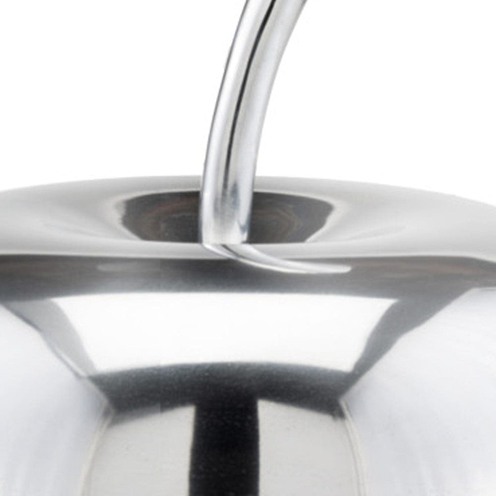 13" Silver Buffed Aluminum Decorative Apple Tabletop Sculpture - Homeroots - Flyclothing LLC