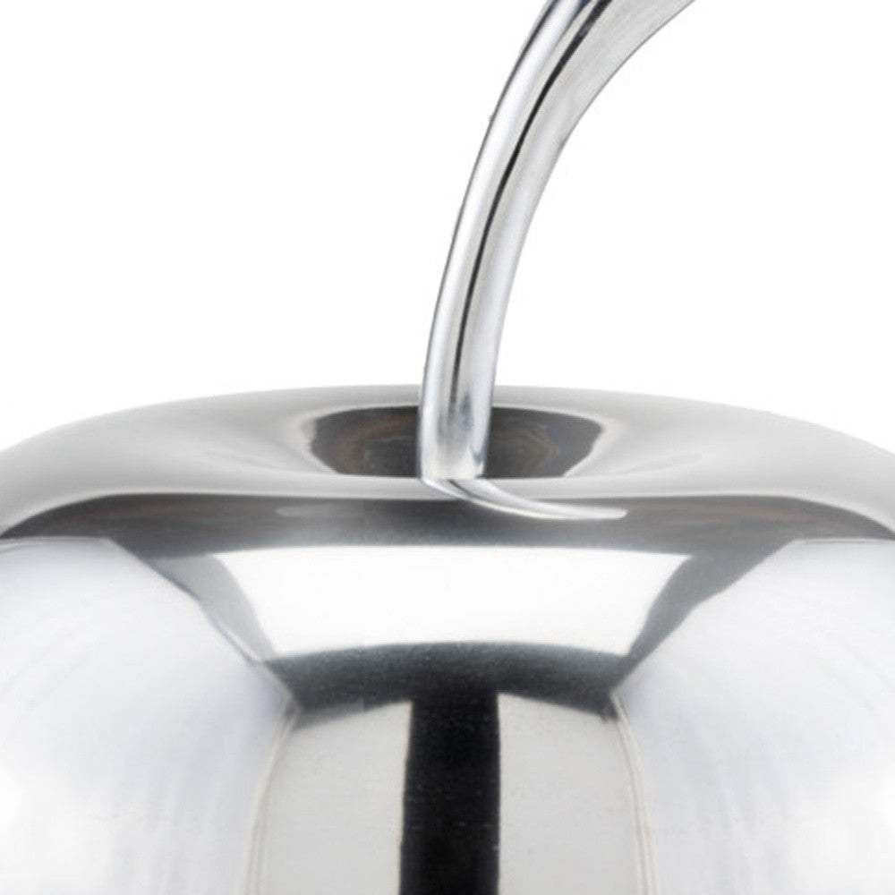 13" Silver Buffed Aluminum Decorative Apple Tabletop Sculpture - Homeroots - Flyclothing LLC