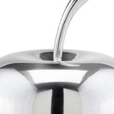 13" Silver Buffed Aluminum Decorative Apple Tabletop Sculpture - Homeroots