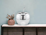13" Silver Buffed Aluminum Decorative Apple Tabletop Sculpture - Homeroots