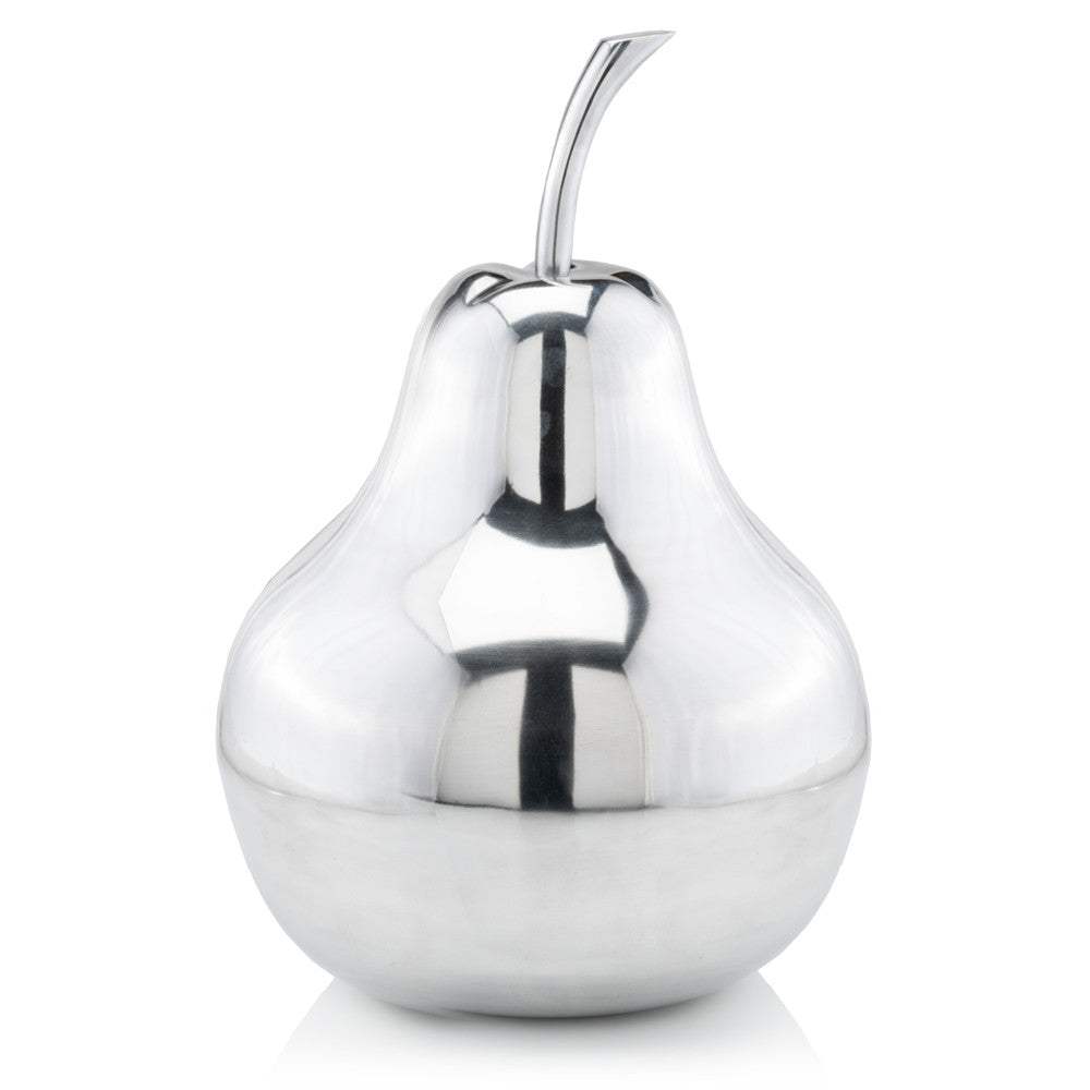 17" Silver Buffed Aluminum Decorative Pear Tabletop Sculpture - Homeroots - Flyclothing LLC
