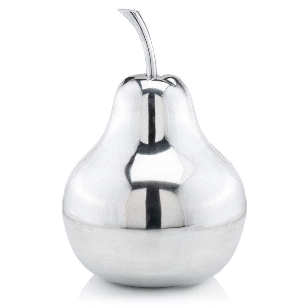 17" Silver Buffed Aluminum Decorative Pear Tabletop Sculpture - Homeroots - Flyclothing LLC
