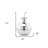 17" Silver Buffed Aluminum Decorative Pear Tabletop Sculpture - Homeroots - Flyclothing LLC