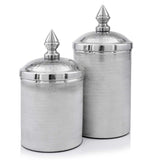 11" Silver Tweed Aluminum Decorative Canister - Homeroots - Flyclothing LLC