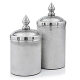 11" Silver Tweed Aluminum Decorative Canister - Homeroots