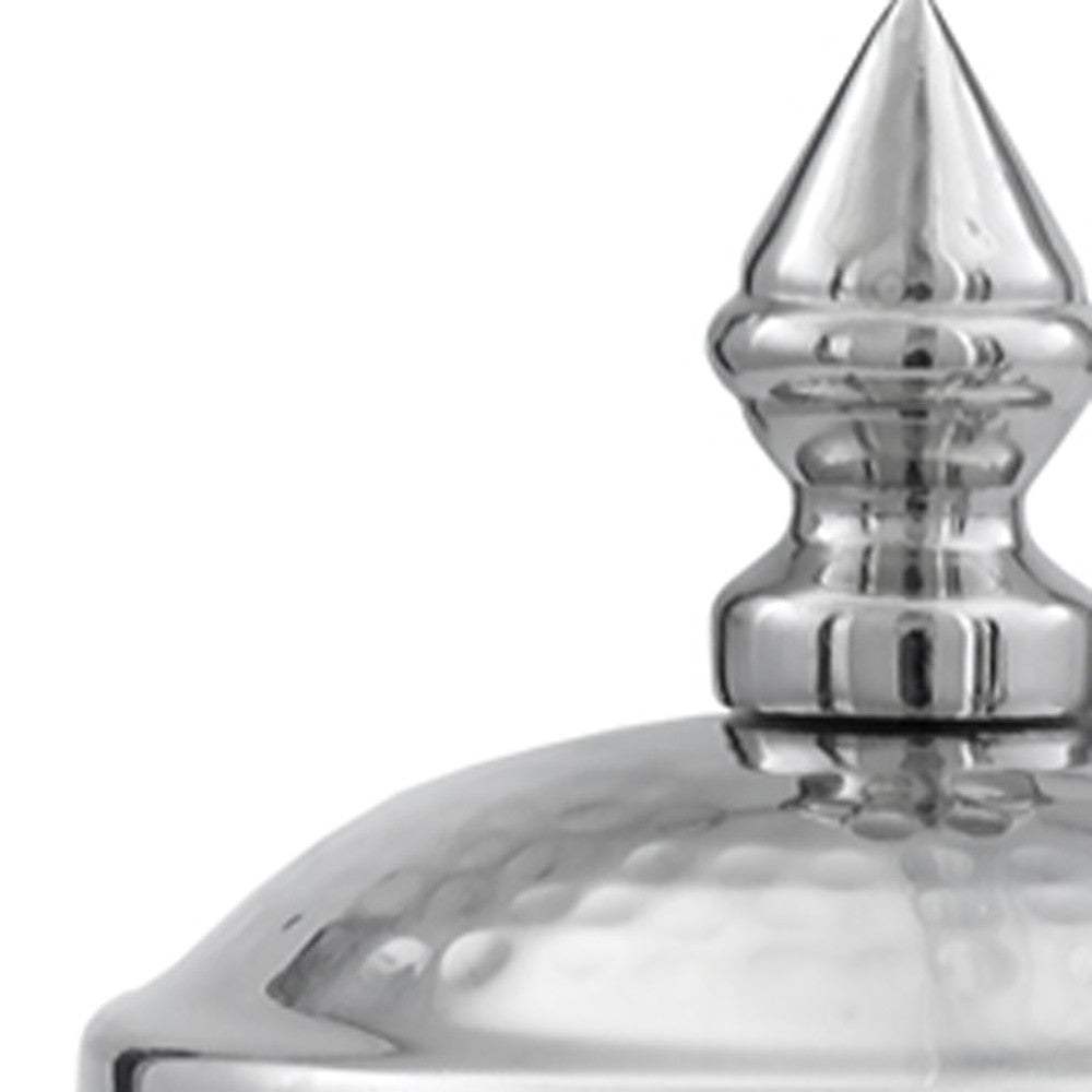 11" Silver Tweed Aluminum Decorative Canister - Homeroots - Flyclothing LLC