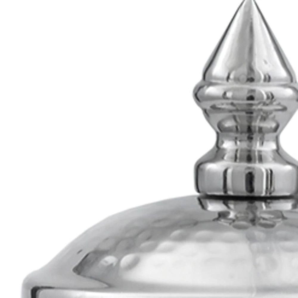 11" Silver Tweed Aluminum Decorative Canister - Homeroots