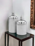 11" Silver Tweed Aluminum Decorative Canister - Homeroots